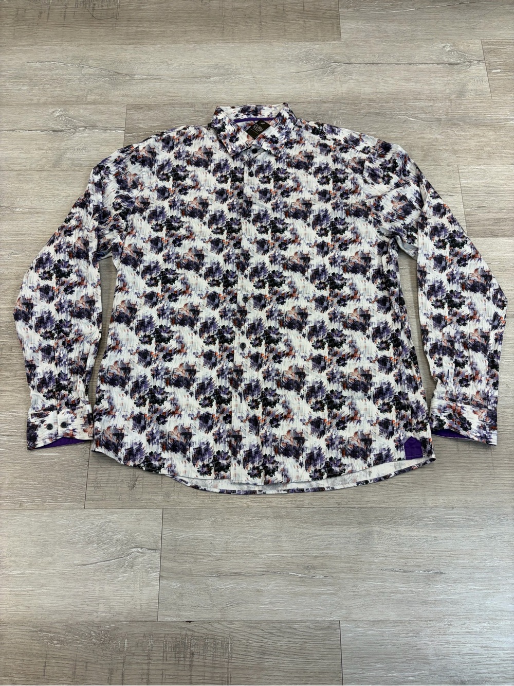Men's Vercini Abstract Brushstrokes Button-Down Shirt